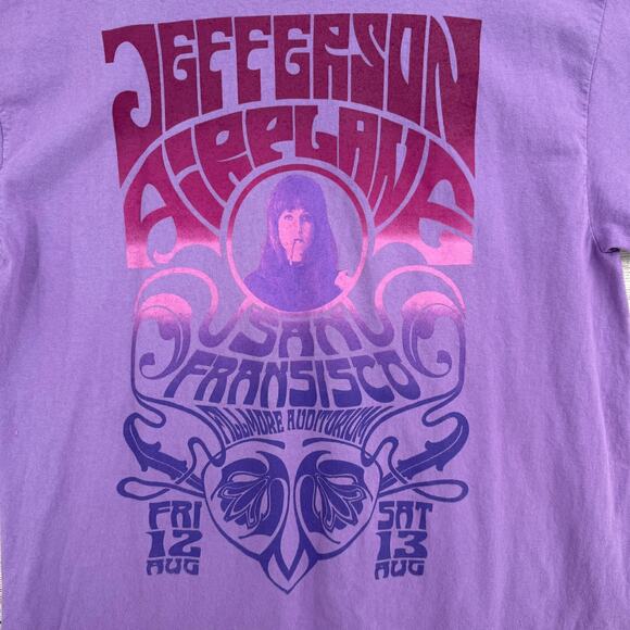 Jefferson Airplane Replica Concert T-Shirt Adult Size Large Purple Merch Rock - Picture 3 of 6